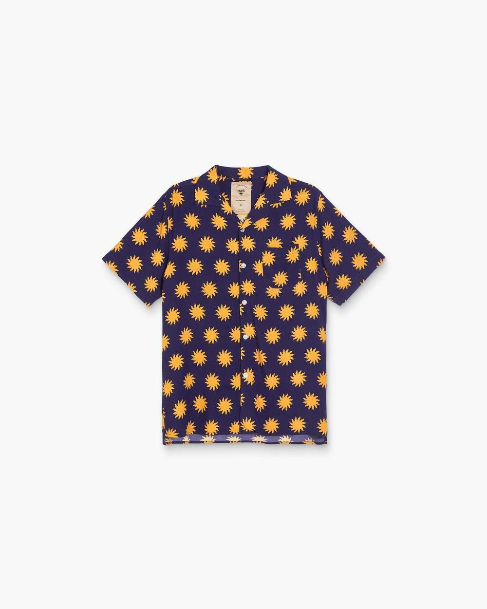 NEW OAS men's sunday sun viscose shirt in navy